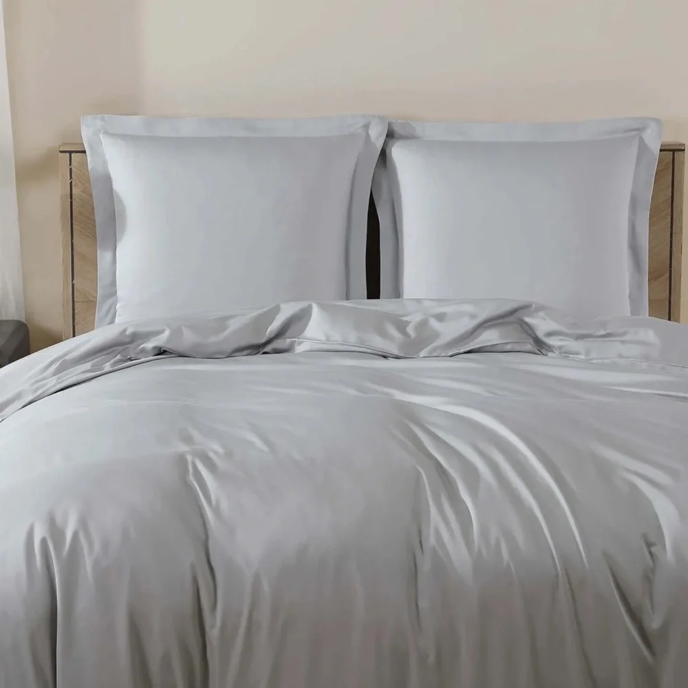 Sunday Citizen Duvet Cover Bamboo Queen Light Gray/Moon